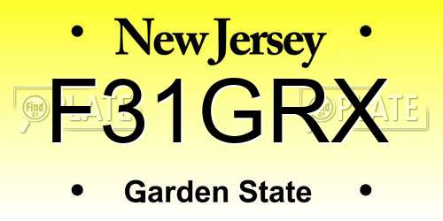 F31GRX New Jersey License Plate