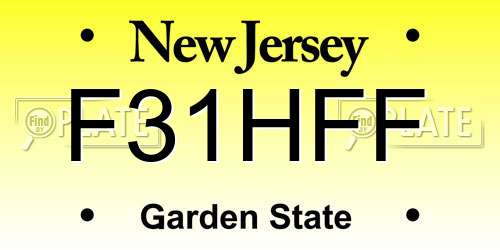 F31HFF New Jersey License Plate