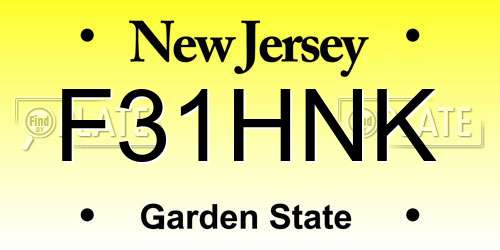 F31HNK New Jersey License Plate