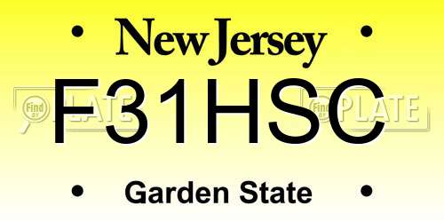 F31HSC New Jersey License Plate
