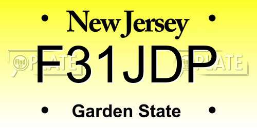 F31JDP New Jersey License Plate