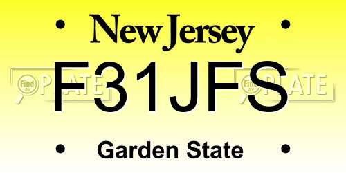 F31JFS New Jersey License Plate