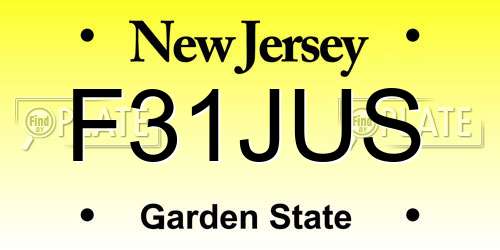 F31JUS New Jersey License Plate