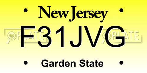 F31JVG New Jersey License Plate