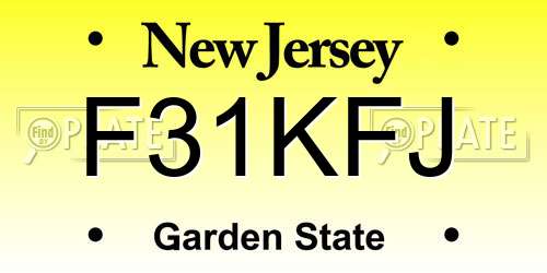 F31KFJ New Jersey License Plate