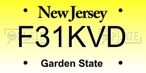 F31KVD New Jersey License Plate