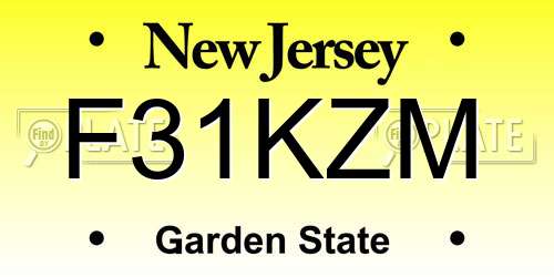 F31KZM New Jersey License Plate