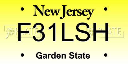 F31LSH New Jersey License Plate