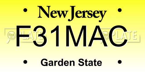 F31MAC New Jersey License Plate