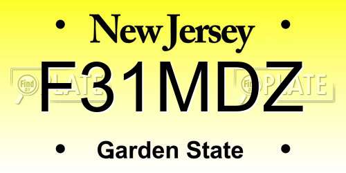 F31MDZ New Jersey License Plate