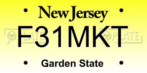 F31MKT New Jersey License Plate