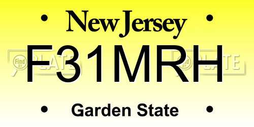 F31MRH New Jersey License Plate