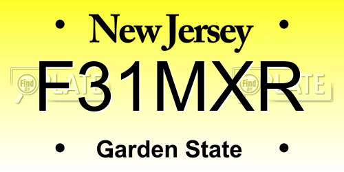 F31MXR New Jersey License Plate