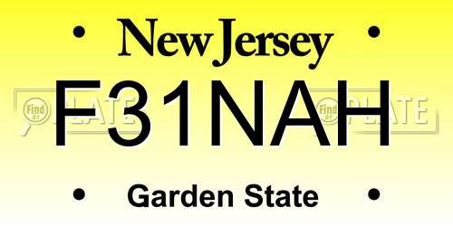 F31NAH New Jersey License Plate