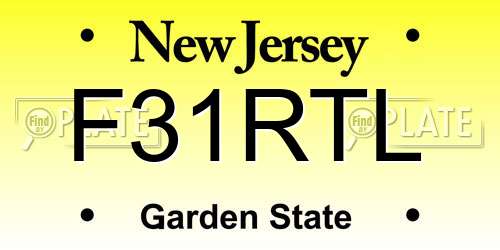 F31RTL New Jersey License Plate