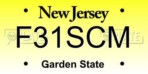 F31SCM New Jersey License Plate
