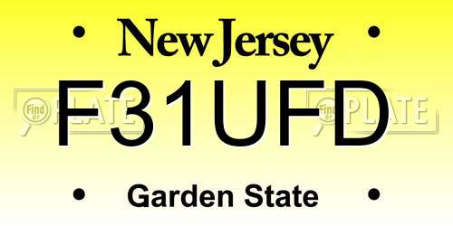 F31UFD New Jersey License Plate
