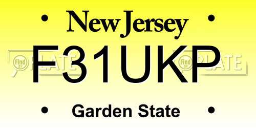 F31UKP New Jersey License Plate