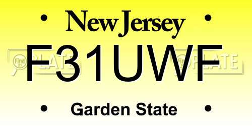 F31UWF New Jersey License Plate