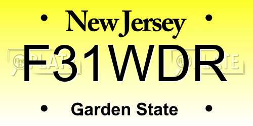 F31WDR New Jersey License Plate