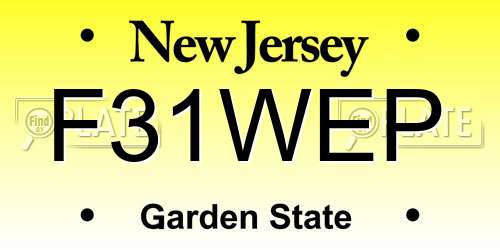 F31WEP New Jersey License Plate