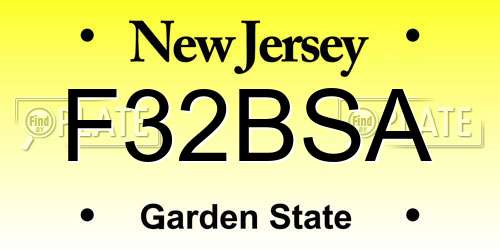 F32BSA New Jersey License Plate