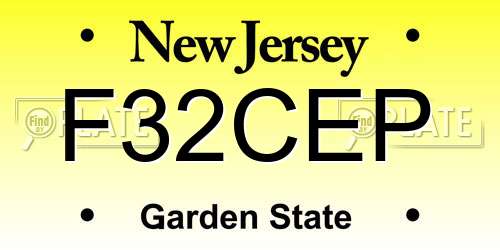 F32CEP New Jersey License Plate
