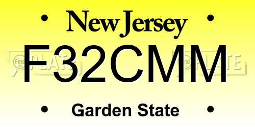 F32CMM New Jersey License Plate