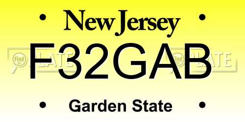 F32GAB New Jersey License Plate