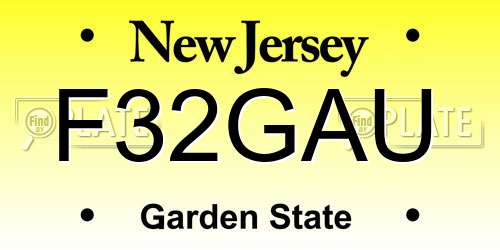 F32GAU New Jersey License Plate
