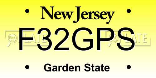 F32GPS New Jersey License Plate