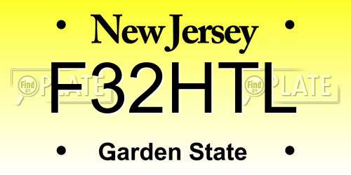 F32HTL New Jersey License Plate