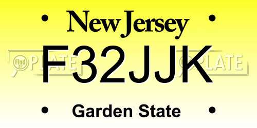 F32JJK New Jersey License Plate