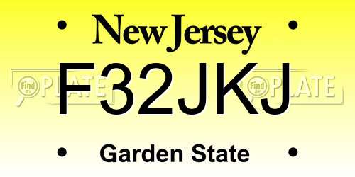 F32JKJ New Jersey License Plate