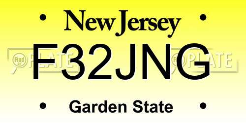 F32JNG New Jersey License Plate