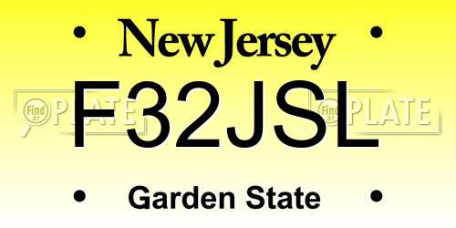 F32JSL New Jersey License Plate