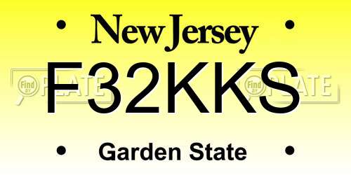 F32KKS New Jersey License Plate