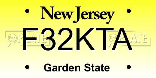 F32KTA New Jersey License Plate