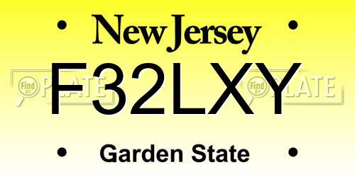 F32LXY New Jersey License Plate