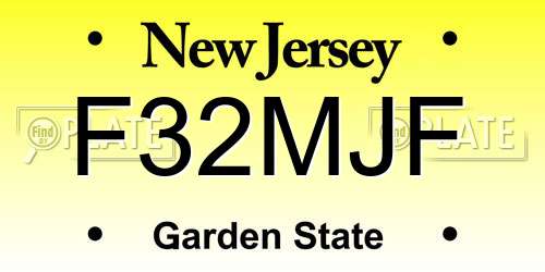 F32MJF New Jersey License Plate