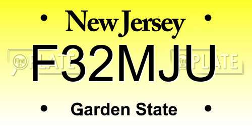 F32MJU New Jersey License Plate