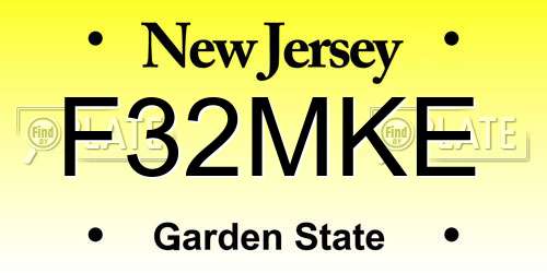 F32MKE New Jersey License Plate
