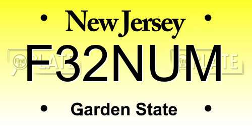 F32NUM New Jersey License Plate