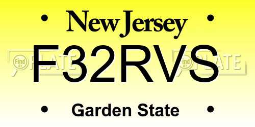 F32RVS New Jersey License Plate