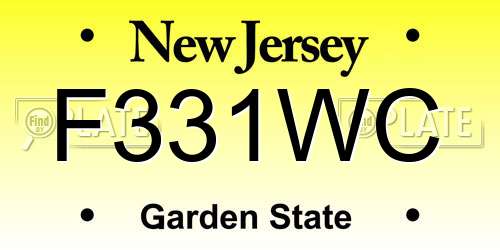 F331WC New Jersey License Plate