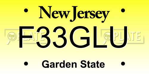F33GLU New Jersey License Plate