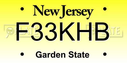F33KHB New Jersey License Plate