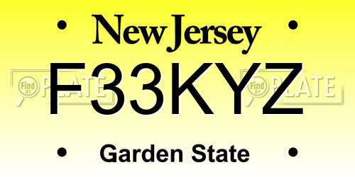 F33KYZ New Jersey License Plate