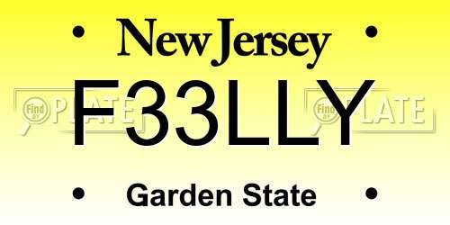 F33LLY New Jersey License Plate