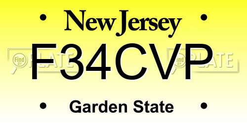 F34CVP New Jersey License Plate